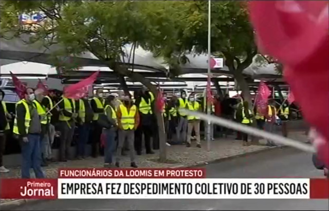 Trabalhadores da Loomis em protesto contra despedimento colectivo