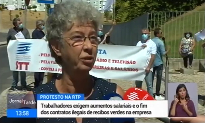 Protesto na RTP por aumento de salários a progressão nas carreiras e o fim da precariedade