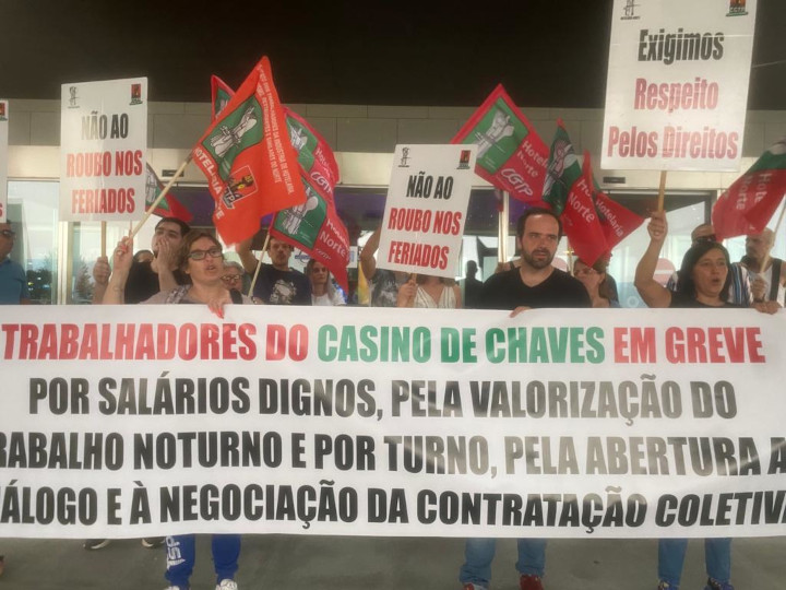 Grande adesão à greve no Hotel Casino de Chaves
