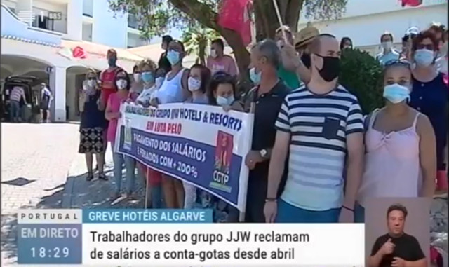 Protesto dos trabalhadores do Grupo JJW